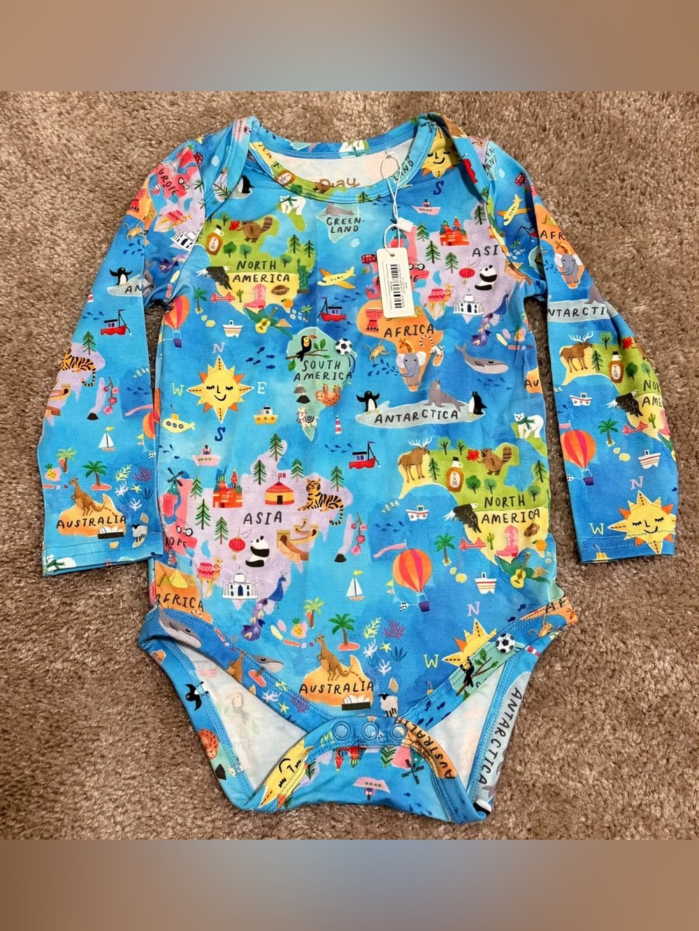 Little Sleepies Around the World Bodysuit 12/18 months